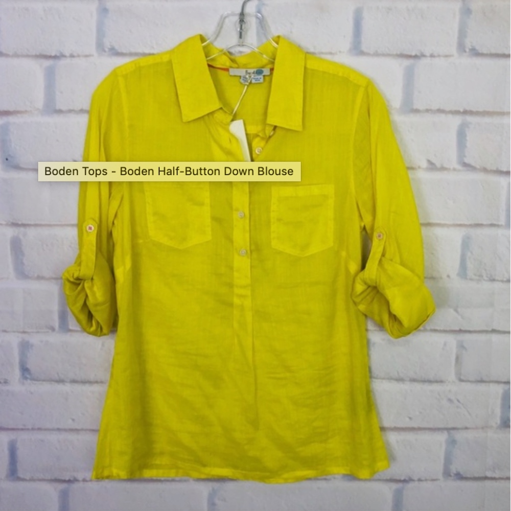 Summery Boden Half-Button Down Blouse